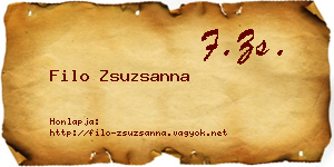 Filo Zsuzsanna névjegykártya